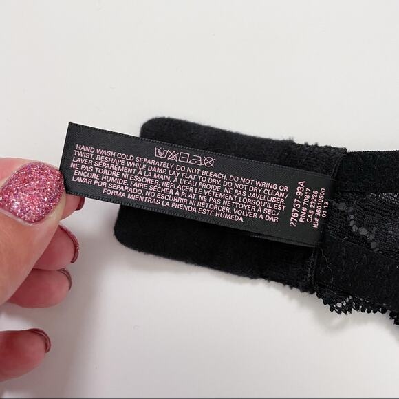 Victoria’s Secret Black Lace Bra Dream Angels Lined Demi 34D - Picture 4 of 11